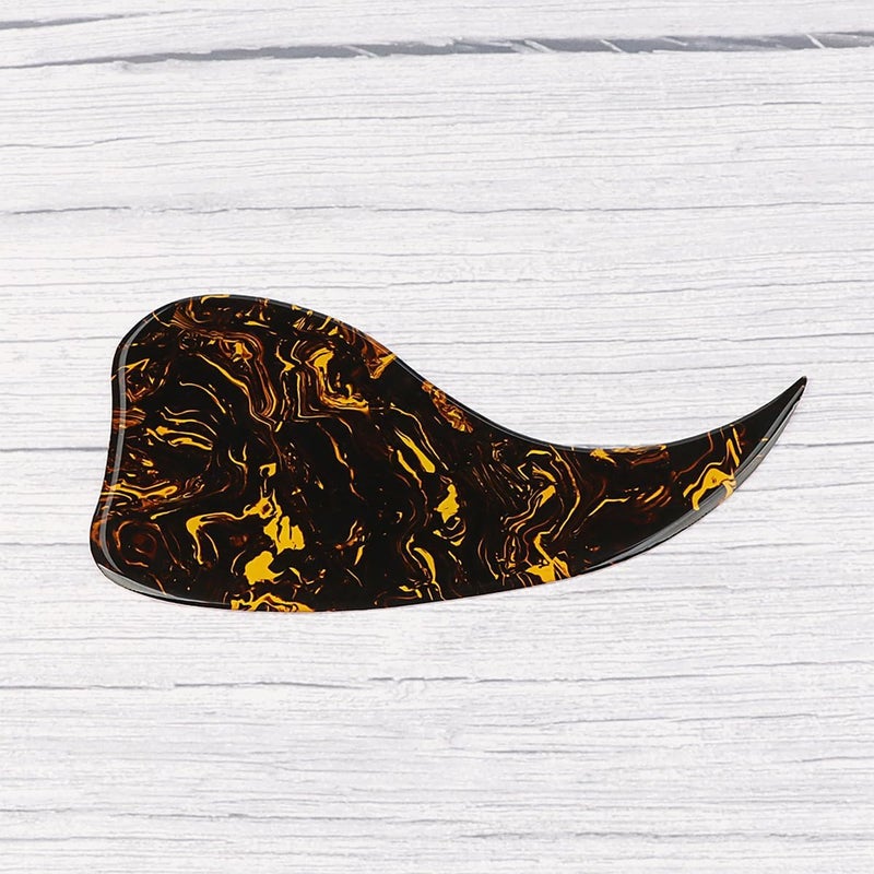 Domofa Acoustic Guitar Pickguard Thick Pick Guard Self Adhesive for J45 Acoustic Guitar Replacement Parts (Yellow Pulp Pattern) - Image 4